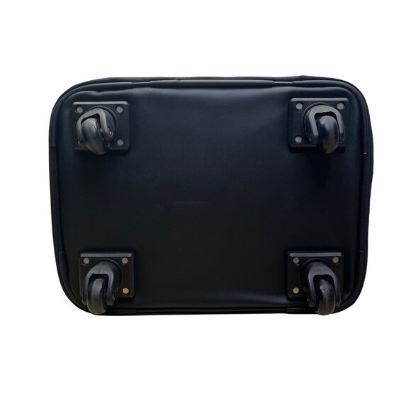 Biaggi Black Nylon Collapsible Rolling Duffel Bag With Multiple Pockets - Picture 9 of 14